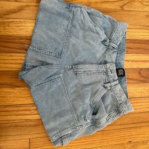 BDG Blue and Gray Striped Carpenter Shorts